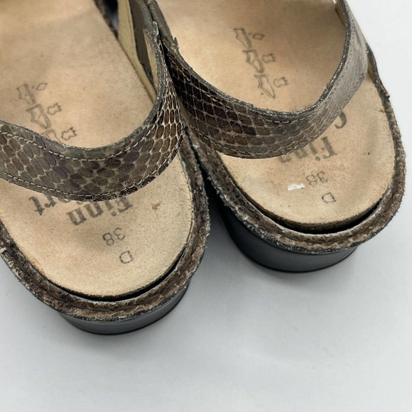 Finn Comfort Sandal Brown Snakeskin Adjustable Alanya Slingback Wedge - Picture 8 of 12